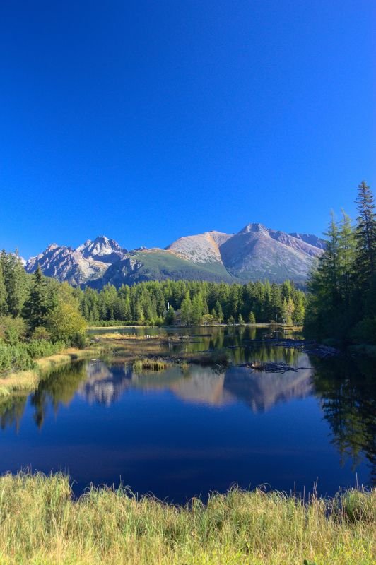 Nové Štrbské pleso, v pozadí Patria